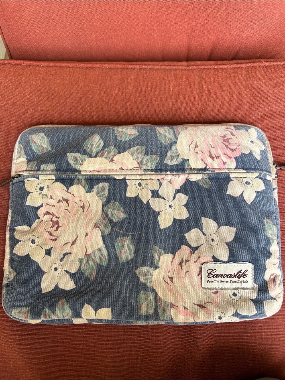 Floral Laptop Sleeve in Blue and Pink | Canvas Life